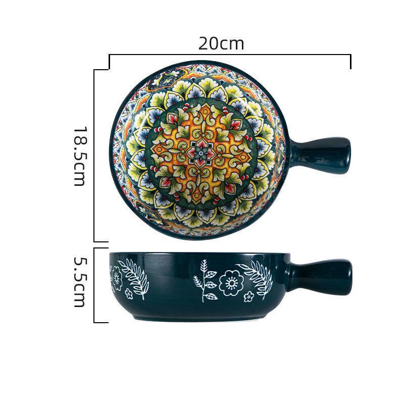 Polnische Keramikteller Haushalts-Kreative Backform Obstsalat Kartoffelpüree Nudelschüssel Kuchenplatte Küchenzubehör