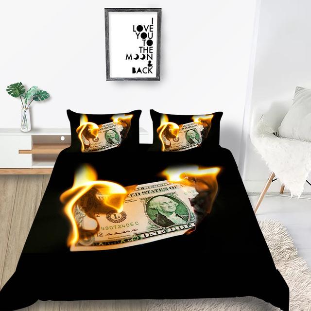 3D Printed Modern Dollar Pattern Duvet Cover Bedding