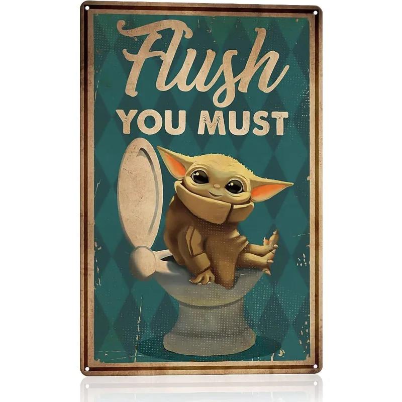 Vintage Metal Tin Poster Retro Bathroom Wall Art Sign Restroom Decor Plaque Metal Plate Poster for Toilet Home Decor