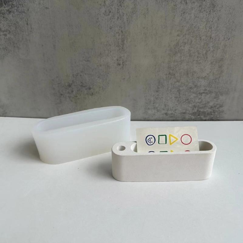 Crystal Resin Mold Business Card Holders Silicone Molds Pen Holder Epoxy Molds DIY Decoration Desk Organizer Resin Mold