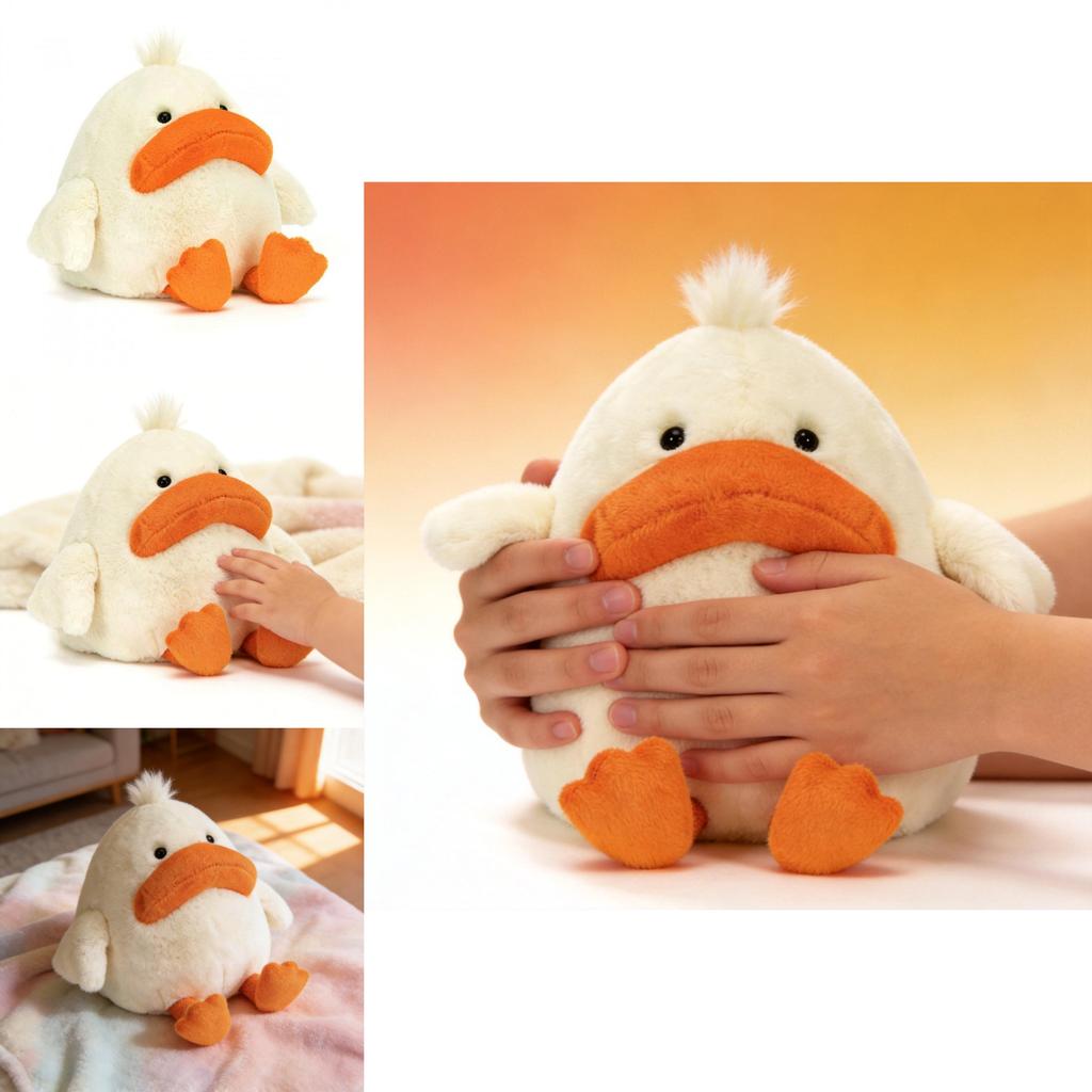 Duck Plush Toy Fluffy Animal Doll Gift For Kids And Teens