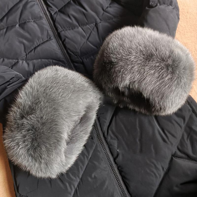 Real Fox Fur Cuffs Arm Warmer Winter Plush Windproof Women Wrist Cuff Sleeves Gloves Pompom Bracelet Wristband Sleeves Accessory
