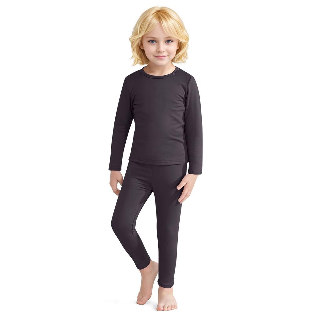 Ensemble deux pièces pour bébé avec chemise en polaire allemande chaude de couleur unie pour enfants