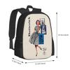 Black And White Stripes Large Capacity School Backpack Laptop Bags 1950s Vintage Retro Fashion Butterick
