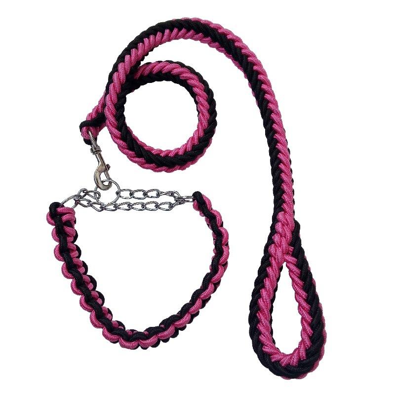 Nylon Eight-strand Braided P-rope Large Dog Dog Chain Pet Collar Leash Small Medium and Large Dog Walking Leash
