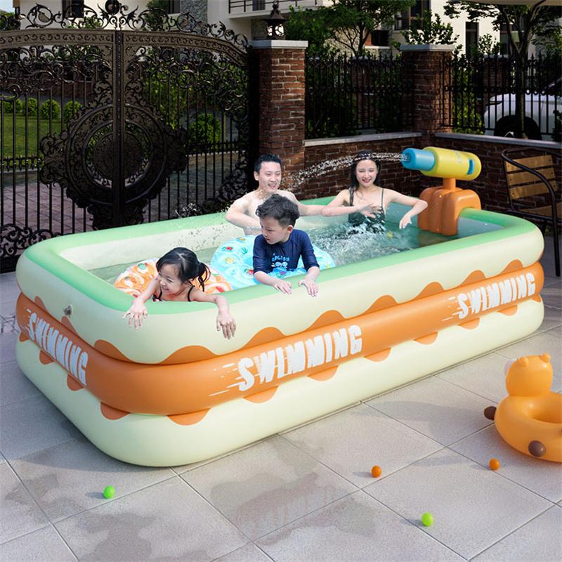 Foldable Inflatable Swimming Pool with Pump (European Standard) Outdoor Summer Pool for Adults and Children Summer Wading Pool