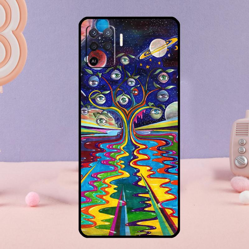 Bunte Psychedelische Kunst Handyhülle Für Oppo A80 A60 A40 A94 A54 A98 A78 A18 A38 A58 A16 A76 A96 A17 A77 A74 A57S A15