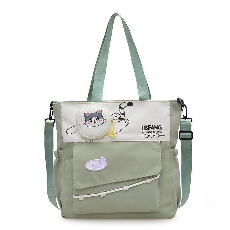 Trendy Large-Capacity Tutoring Shoulder Bag for Female Students