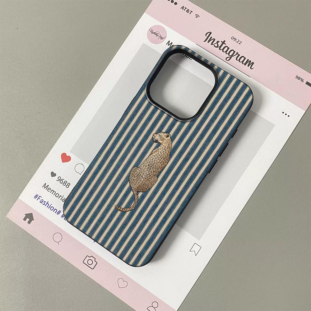 Striped Cheetah Phone Case Suitable For IPhone 17 Pro Max Air 16 15 Plus 14 13 12 11 Case Cover Funda For IPhone 16 15 14 Plus