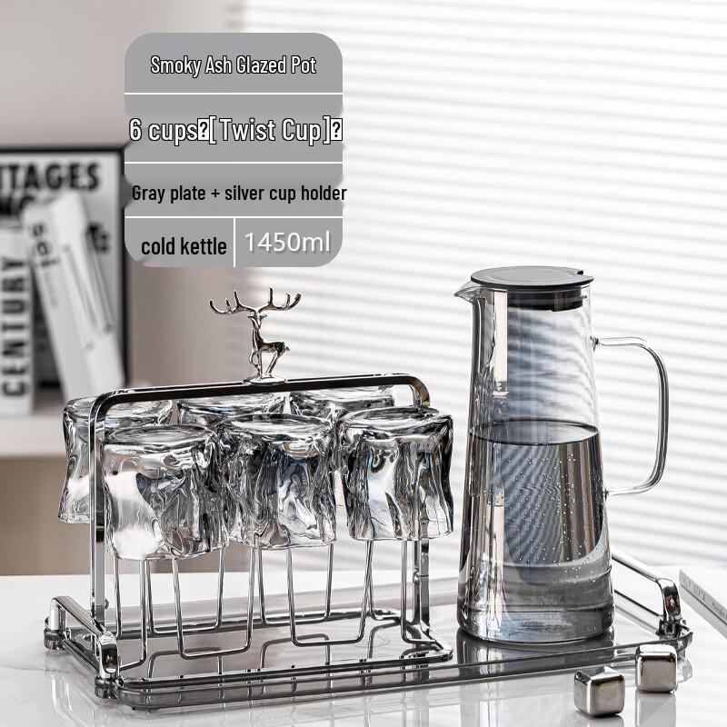 Chaxun 1500ml High Borosilicate Heat-Resistant Glass Pitcher & Tea Set
