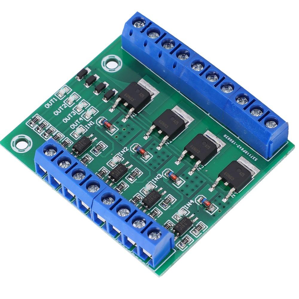 4-Channel 4‑Way MOS Tube Module 0~1KHZ MOS Tube Module PLC Drive Module PLC System