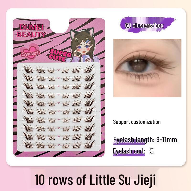 10-Row Autumn Leaf & Sunflower Faux Eyelashes - Flat, Glue-Free