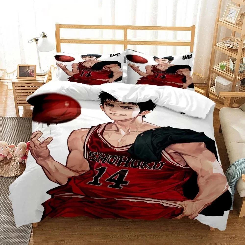 Elegant Durable king Queen Quilt Comforter 3D Printing Slam Dunk Anime Bed Size Boys Adult