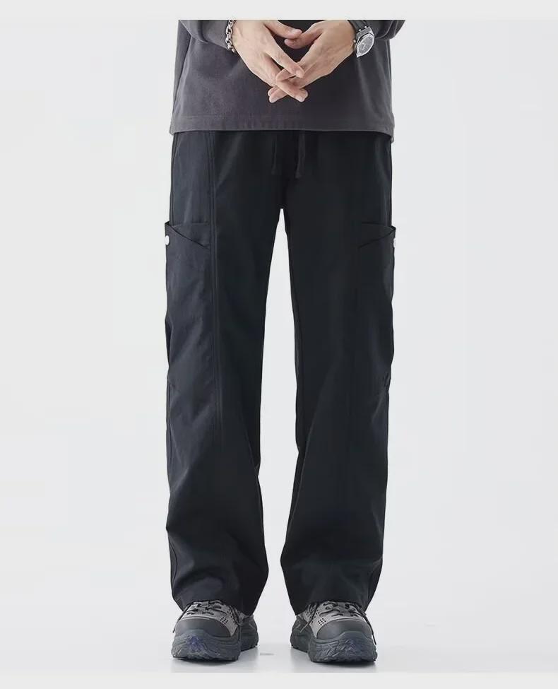 Men's Maillard Spring/Autumn Straight Casual Pants: Trendy Outdoor Functional Overalls