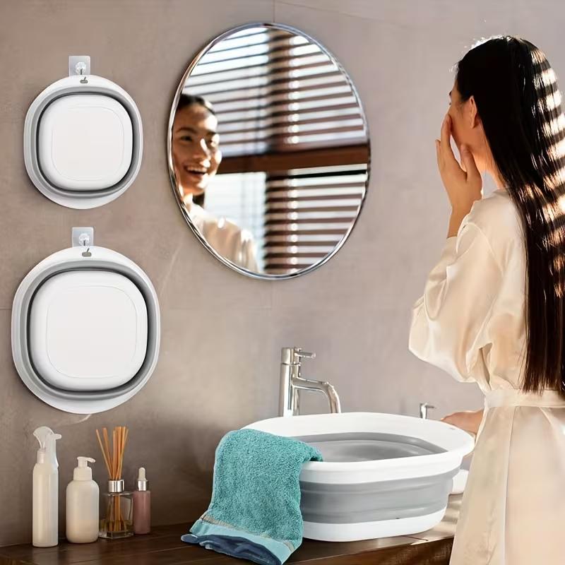 1Pc/Foldable Basin Portable Collapsible Washbasin for Home Travel Multifunctional Storage Washbasin