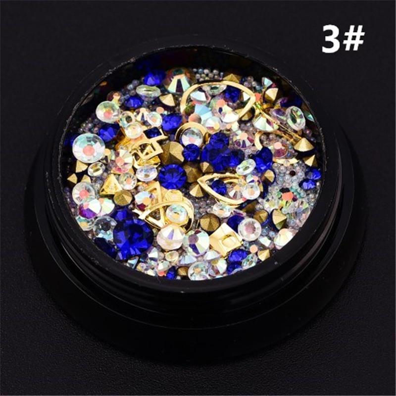 

Смешанные украшения для ногтей «сделай сам», красочные микробусины, круг из драгоценных камней, 3D блестящие кристаллы и стразы, инструмент для дизайна ногтей 3