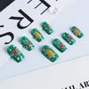 ABS Press On Nail 24PCS Christmas Snowflake Green Bell Design Reusable Artificial Nail For Festive Occasions