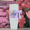 Silikon-Becherhülle für 40-oz-Becher, DIY-Set mit Schleife und Blumenanhänger, rutschfeste Schutzhülle, spülmaschinenfest, Geschenk für Becherliebhaber