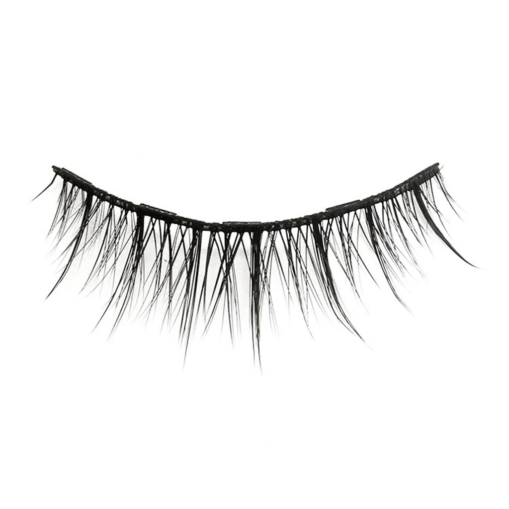 20pcs Magnetic 3D False Eyelashes Reusable Fluffy Magnetic Artficial Lashes Eyeliner for Makeup Black