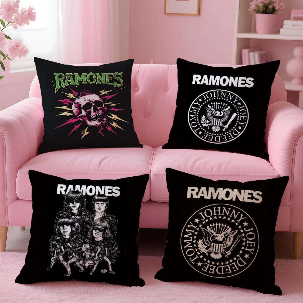Punk Classic American Band RRamones Cushion Cover Pillow Case Soft Skin Friendly Fabric Concealed Zipper