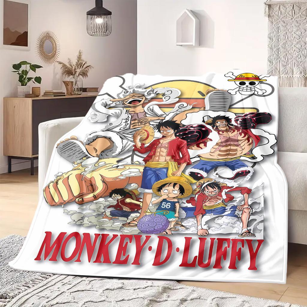Luffy D Print Blanket Warm Comfortable Flannel Blanket Suitable for Bedrooms,Sofas, Beds,Chairs,Travel 50