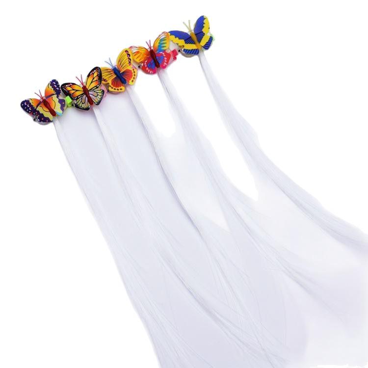 Colorful LED Flashing Fiber Optic Butterfly Hair Braids 