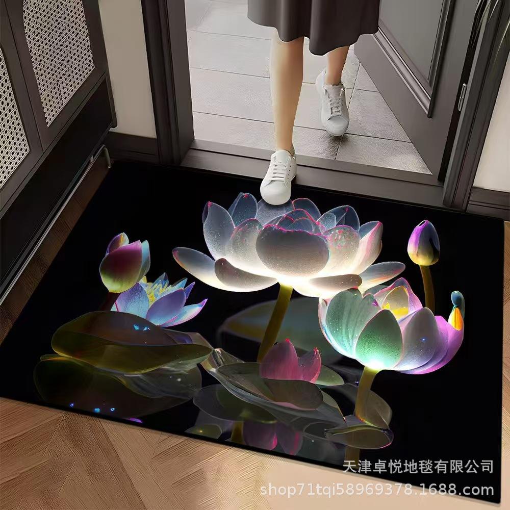 3D Blumen Bodenmatte Badezimmer Bodenmatte Eingangstür Schmutzabweisend und Rutschfest Bodenmatte