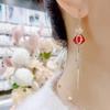 S925 Silver Needle Red Money Bag Earrings - 2022 Versatile Celebrity Style Ear Wire Design