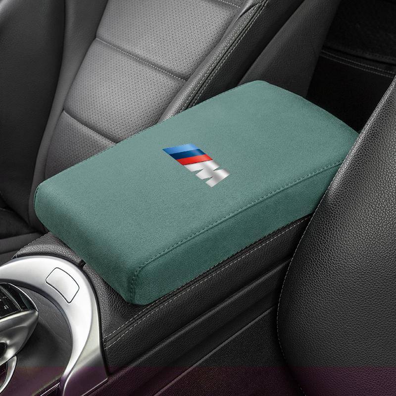 DSJW3 Car Suede Armrest Cover Cushion Armrest Box Protective Pad For BMW X1 X3 X4 X5 E46 E90 F20 E60 E39 F10 M1 M2 M3 M5 M6 E87 M E36