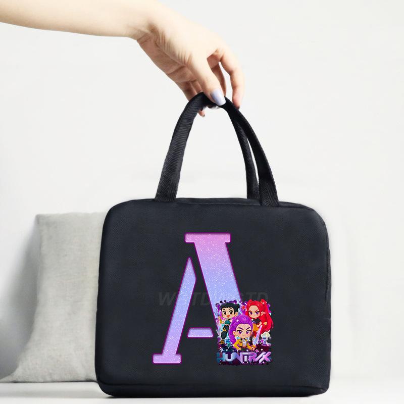 Anime Cartoon Peripheral 26 Letter Printing Student Lunch Bag To Work Commuting Out Portable Bento Bag No specifications