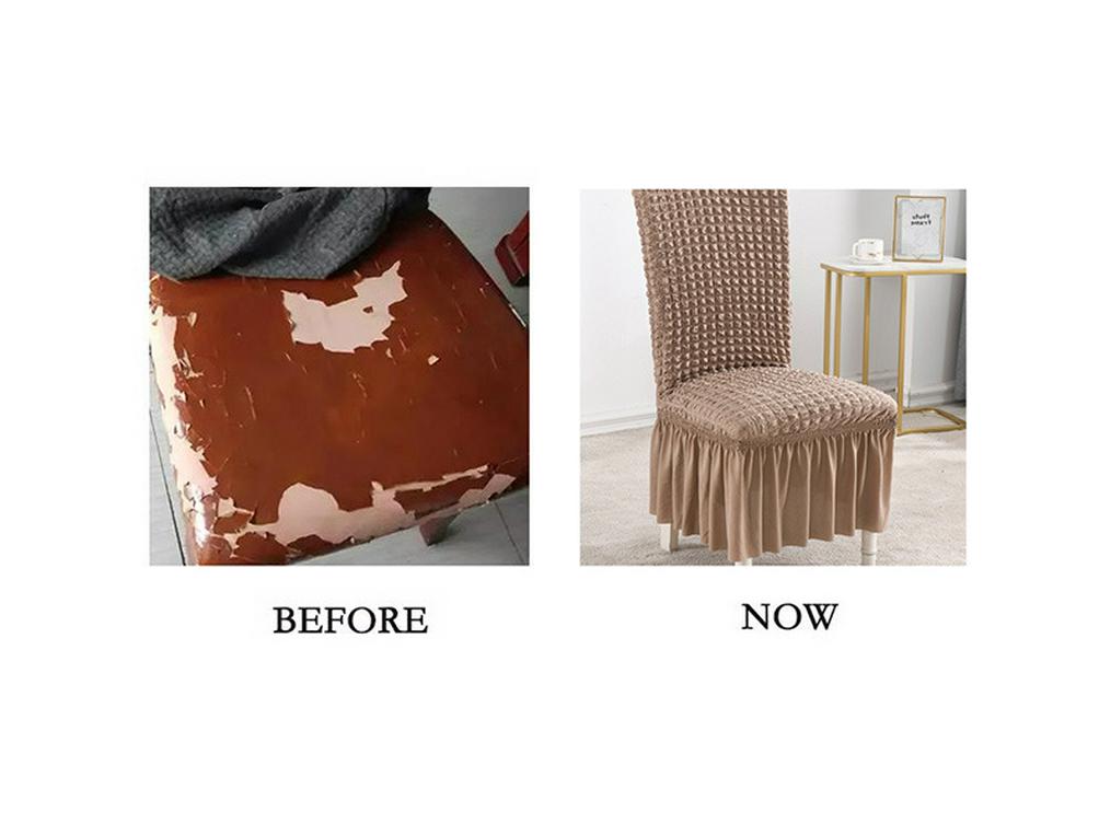 Husă de Scaun Elegantă din Dantelă Seersucker - Universală, Elastică, Protector Anti-Murdărie