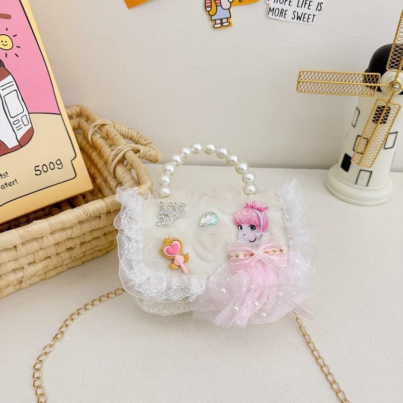 Chain Fashionable Pvc Bag For Children With Adorable Bowknot And Breathable Lining