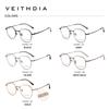 VEITHDIA Glasses Optical Titanium Alloy Frame Customizable prescription lens Eyeglasses Men Women Myopia Computer Eyewear V5587