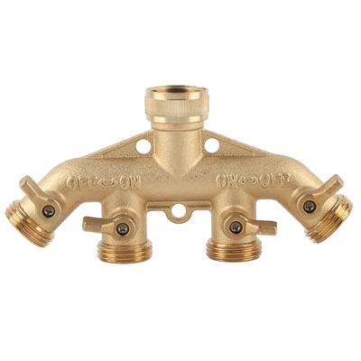 Latão Jardim Divisor de Mangueira 4 Vias Adaptador de Mangueira Válvula de Esfera Conector de Válvula de Torneira de Água