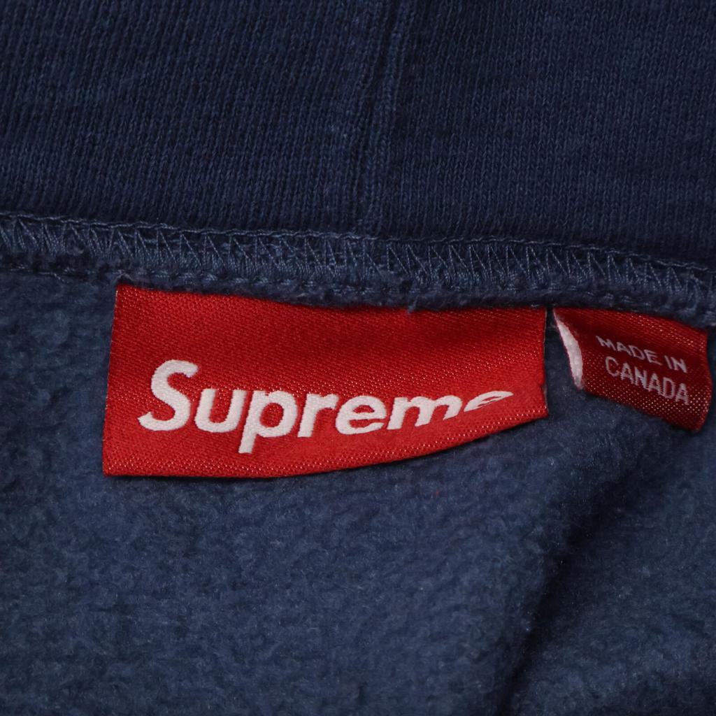 Supreme [Domestic Regular / 25 Stainless Steel] Small Box Hooded Sweatshirt Small Box Pullover Hoodie Tops L Dark blueUsed