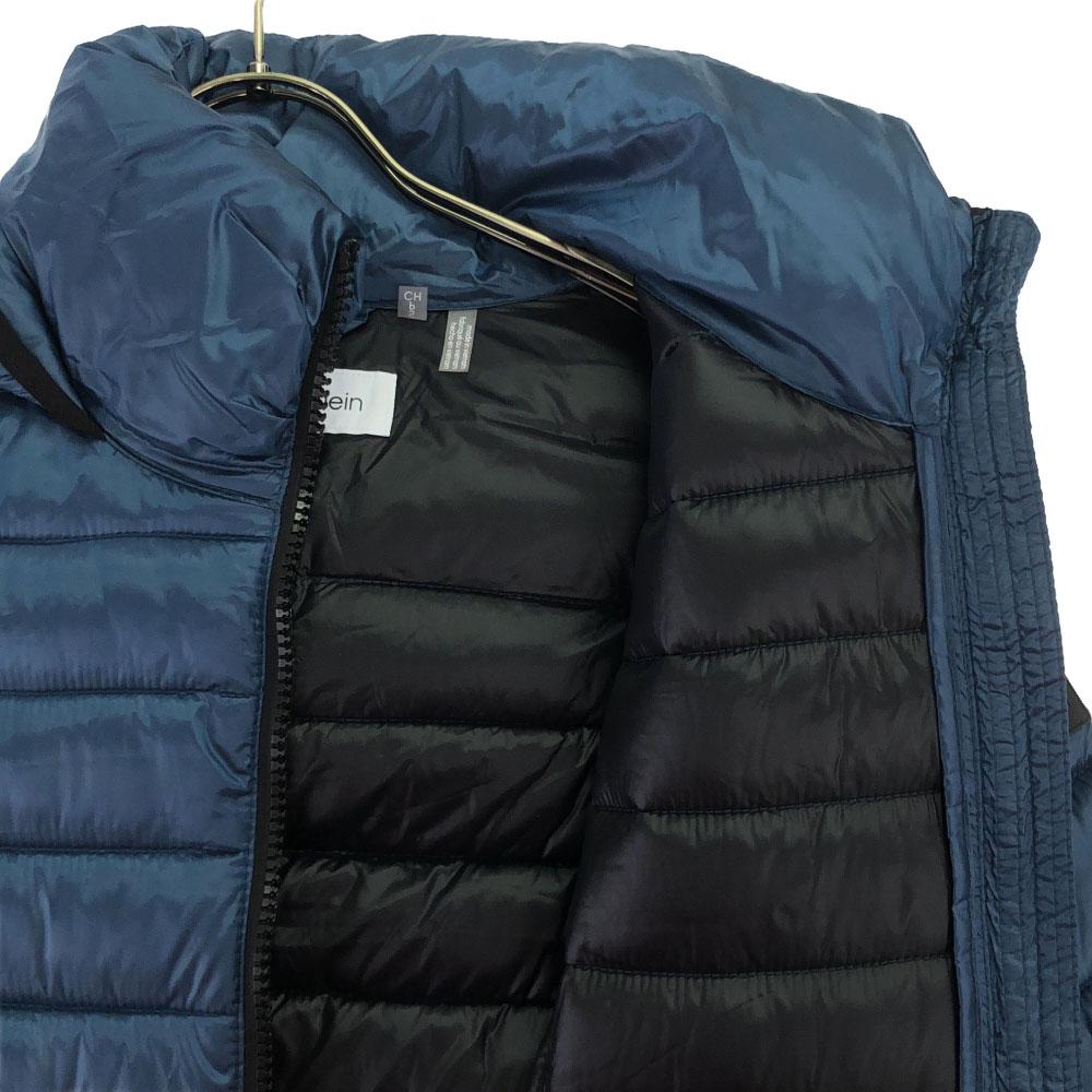 Calvin klein Hooded Batting coat S Blue x black Women Used