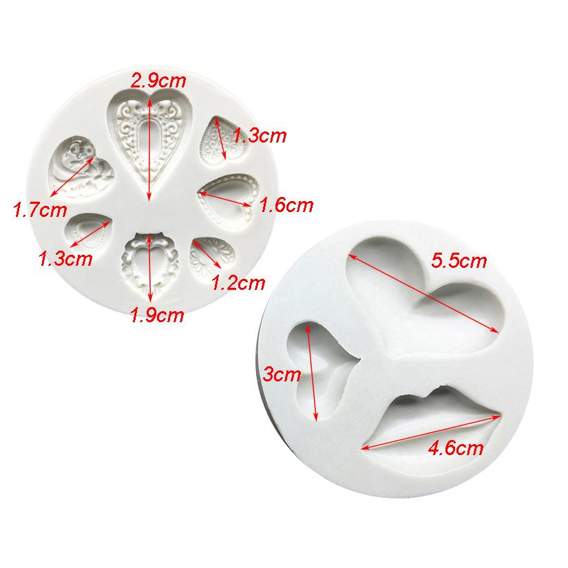 Lip Heart LOVE Shape Silicone Mold Valentine's Day Cookie Cupcake Chocolate Baking Mold Fondant Cake Decorating Tools