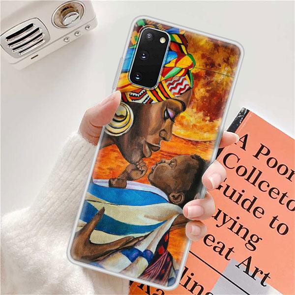 Case For Samsung Galaxy S20 FE Ultra S10 S10e S9 S8 Plus Note 10 Lite 20 9 8 Soft Matte Back Phone Cover Colorful African Girl