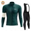 Mens Winter Thermal Cycling Jersey Bib Pants Set Breathable Windproof Bike Wear Road Mountain Biking