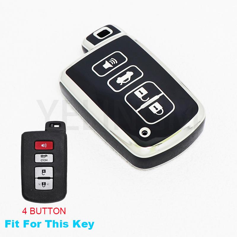 4Buttons Car Key Case Cover For Toyota Camry Corolla RAV4 Highlander Avalon 2015 - 2017 Smart Control Protector Shell Holder