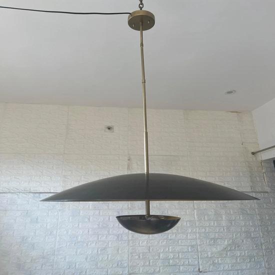Brass Dish Pendant Light Modern Hanging Ceiling Lamp for Living Room, Dining Room, Kitchen Gold Dome Light Fixture for Home Décor