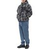 Stussy FW21 Cashew Flower Fleece Hooded Logo Jacket Unisex Jacket Black 118452