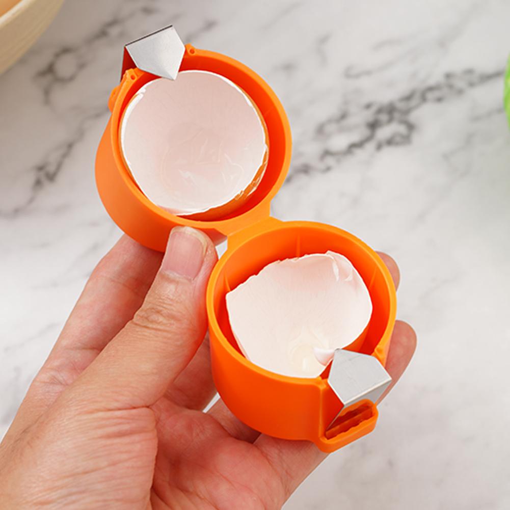 1pc Egg Shell Opener Plastic Stainless Steel Kitchen Baking Tool Egg Peeler Household Handheld Egg Separator Tool For Raw Eggs