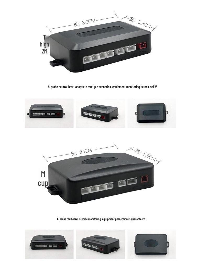 Boruisi Crescent LED Reversing Radar with Beeping Sound and 8 Sensors