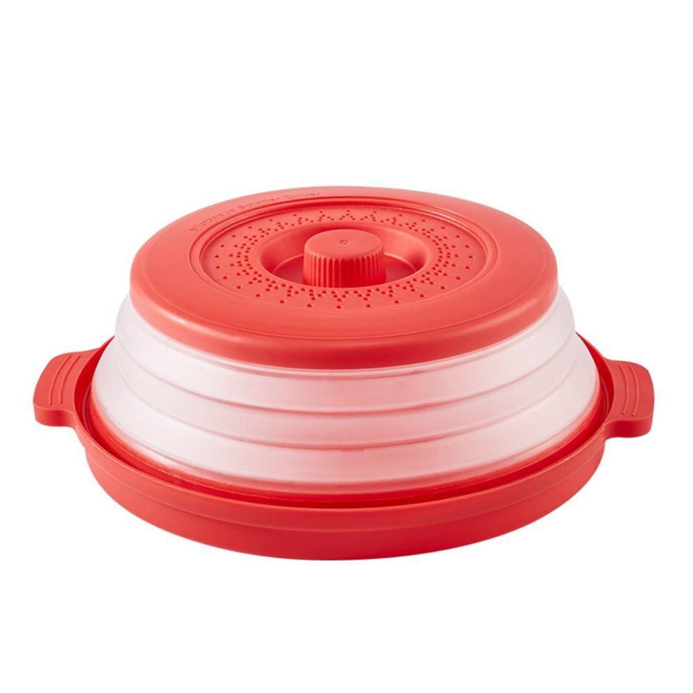 Ventilated Heating Folding Cover With Tray Splash Guard Microwave Splatter Cover Vegetables