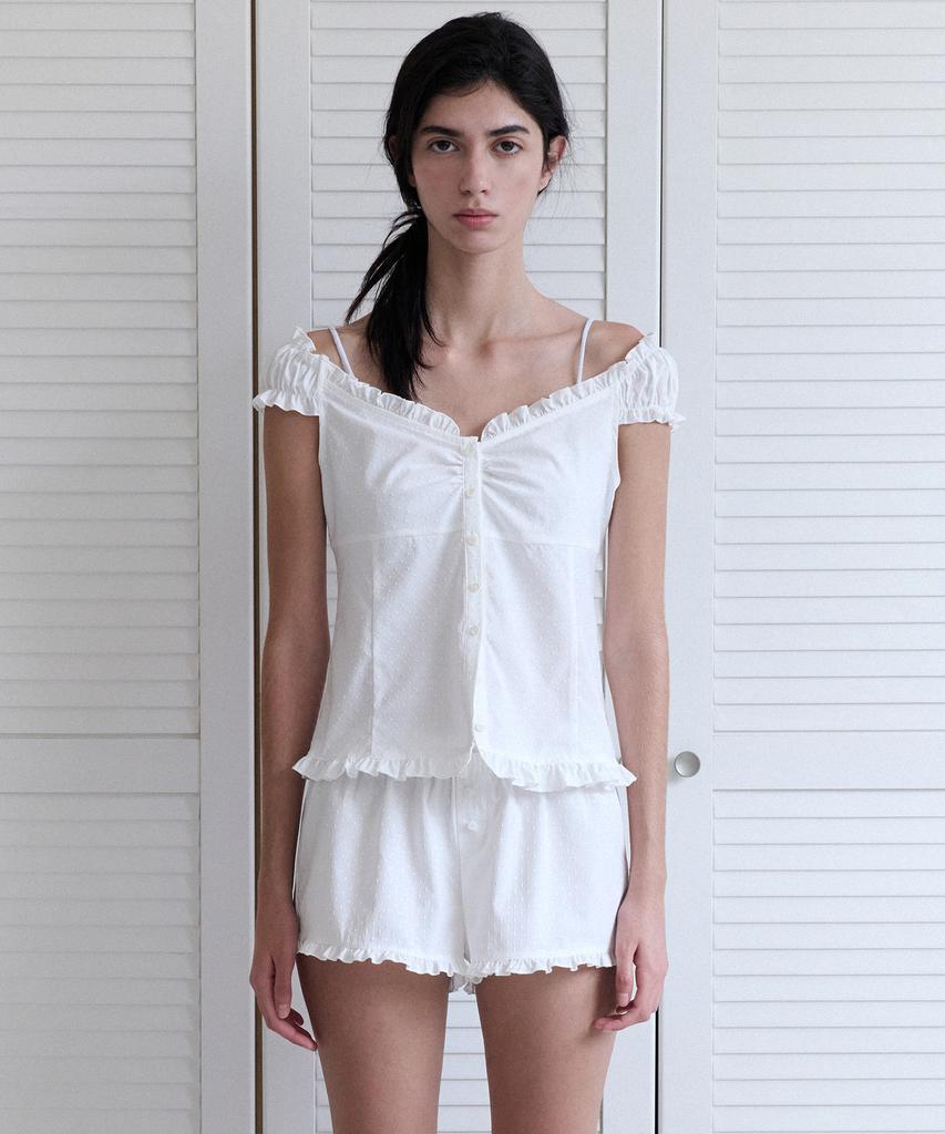 ANDNEEDS Ella Frill Blouse (White)