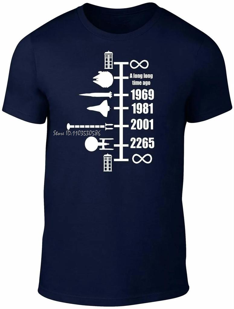 Funny Spaceship Timeline Classic Retro Film Cotton Tshirt Streetwear Oversized T-shirt CasualunisexClothing Unisex Tops Tees