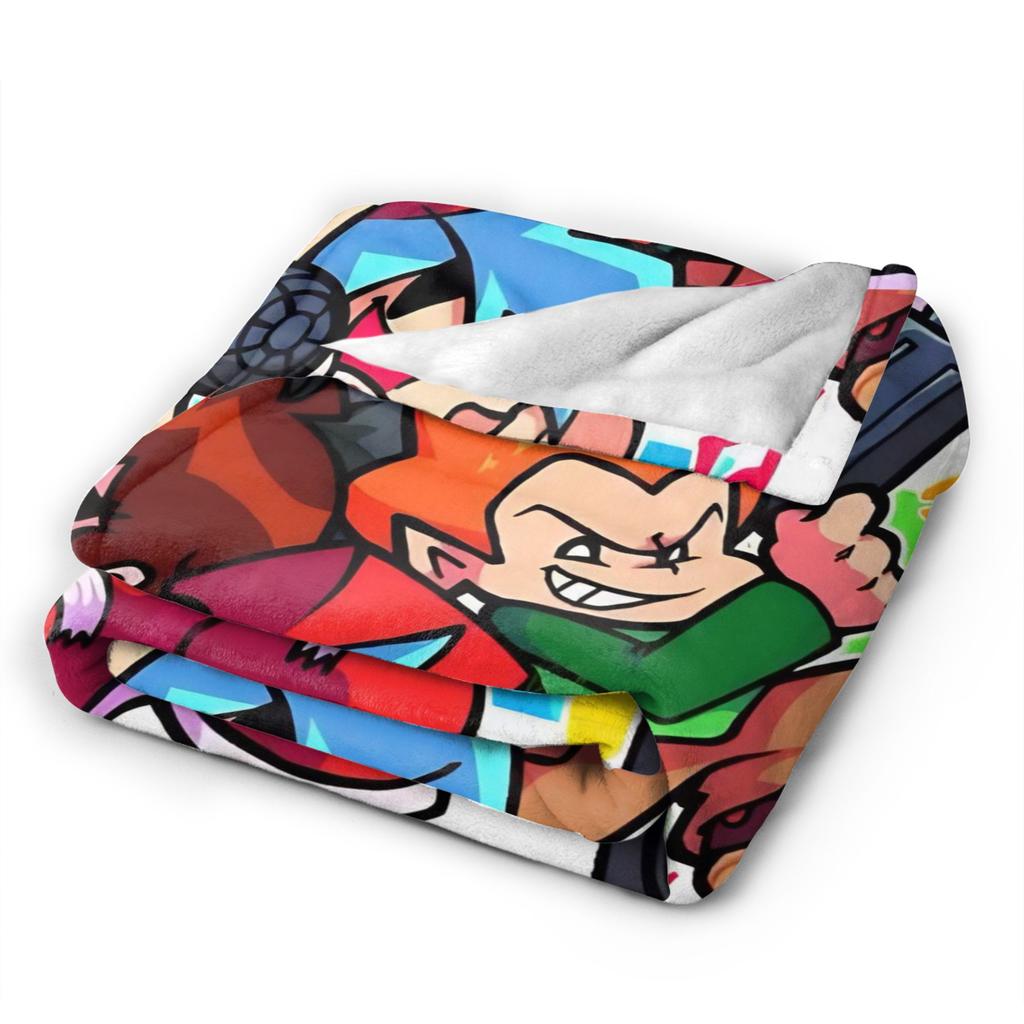 Blanket Decorative FNF Bad Time Trio Friday Night Funkin Throw Blanket  Flannel Bedspread For Home Decor Graphic Sofa Bed Cover