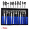 10Pcs/set 1/8 Tungsten Carbide 10mm Drill Bits Rotary Burrs Metal Diamond Grinding Woodworking Milling Cutters for Drill Bits
