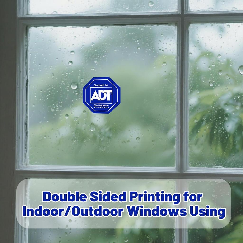 12 Pack ADT Security Stickers, ADT Safety Signs Waterproof Decals for Home Windows and Doors HD Printed